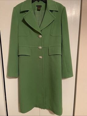 Grace Dane Lewis Green Tailored Long Coat size 12